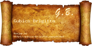 Gubics Brigitta névjegykártya